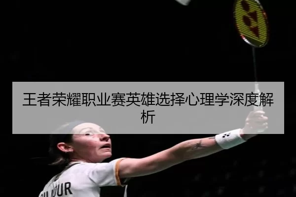 王者荣耀职业赛英雄选择心理学深度解析